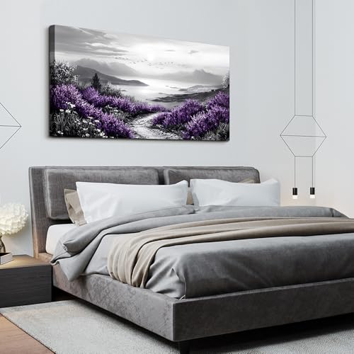 Large Canvas Wall Artwork Home Decoration Painting Black And White Landscape Modern Print Painting Living Room Decor And Bedroom Office Wall Decoration Natural Scenery Mural 24 X 48 Inches