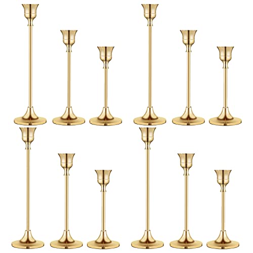 Vintage Gold Brass Taper Candle Holders for Candlesticks