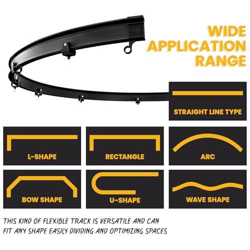 Room Divider Curtain Sets with Flexible Ceiling Track