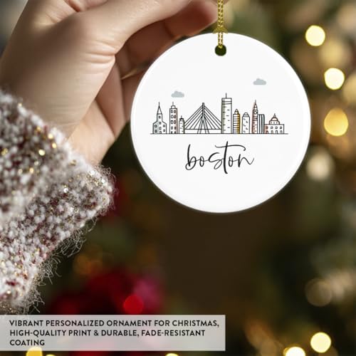 Andaz Round Ceramic Porcelain Christmas Tree Ornament Keepsake Gift