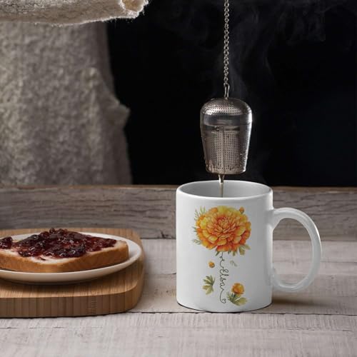 Unique Marigold Themed Ceramic Mug