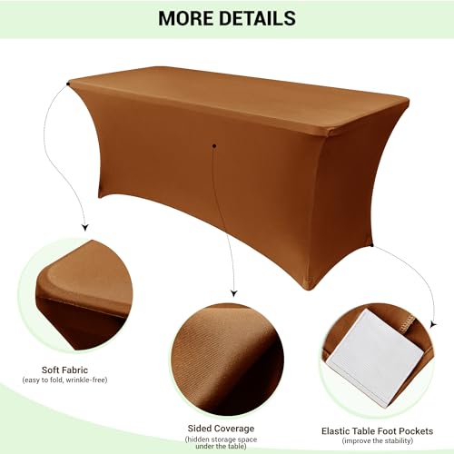 6ft Stretch Spandex Table Cover for Standard Folding Tables (2 Count)