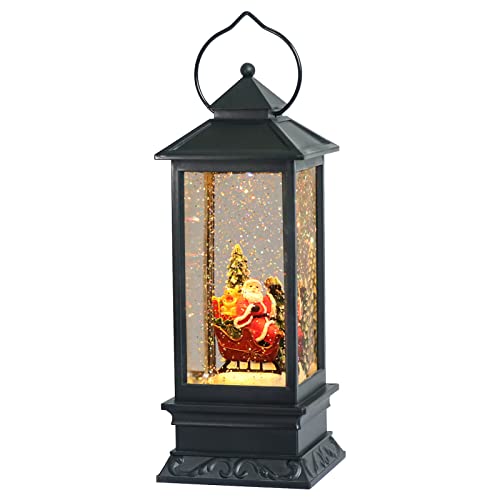 Santa Claus Singing Snow Globe Lantern with 6 Hour Timer