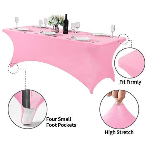 Spandex Table Cover for 8FT or 4ft or 6ft Table Universal Fitted Stretch Tablecloth for Party