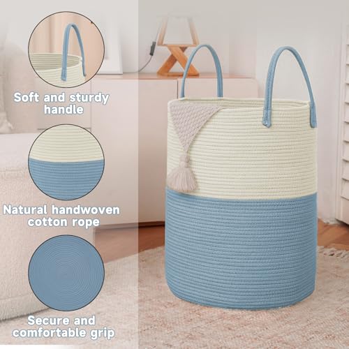 60L Cotton Rope Laundry Basket Hamper