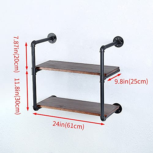 Industrial Pipe Shelves With Wood Planks