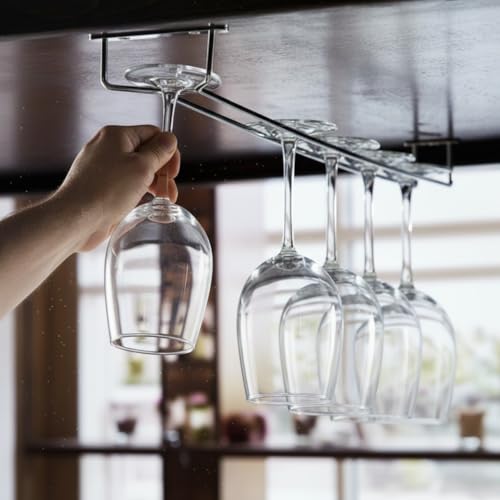 24 Inch Wine Glass Rack Chrome Finish Set of 2 (2 Count)