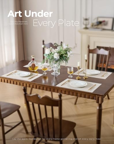 Beige White Placemats Set of 16 (16 Count)