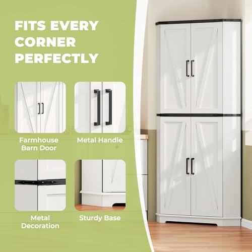 71" Corner Cabinet White