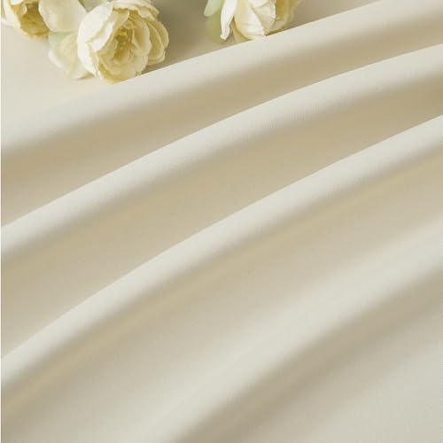 Pinch Pleated Blackout Curtains 84 Inch Length in Warm Cream (2 Count)