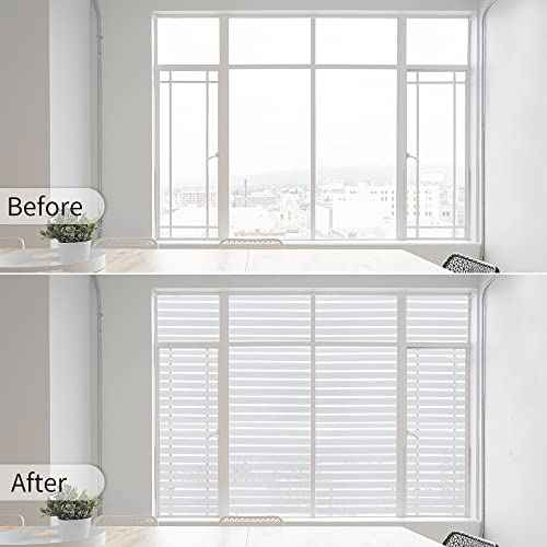 Window Privacy Film Striped with Tools