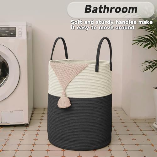 60L Cotton Rope Laundry Basket Hamper