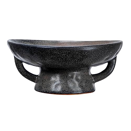 Stoneware Bowl with Handle and Base