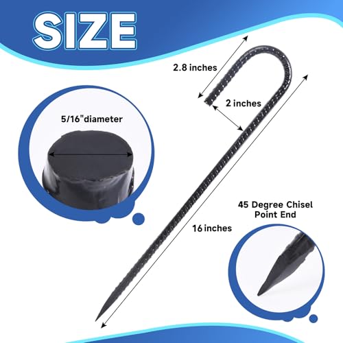 J Hook Rebar Stake 16 inch (16 Count)