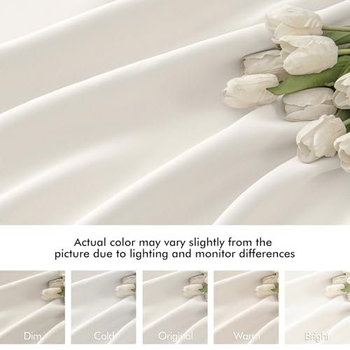 Ivory Back Tab Blackout Curtains 52x90 Inch Long 2 Panels Set (2 Count)