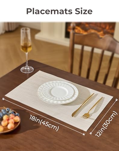 Beige White Placemats Set of 16 (16 Count)