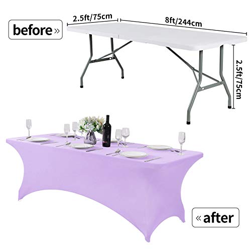 Spandex Table Cover for 8FT or 4ft or 6ft Table Universal Fitted Stretch Tablecloth for Party