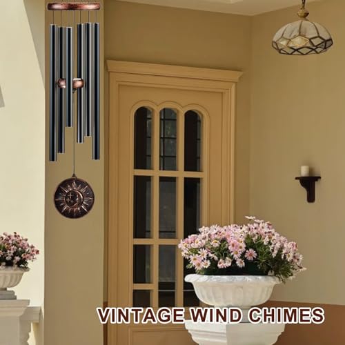 34" Sun Moon Star Wind Chimes for Outside