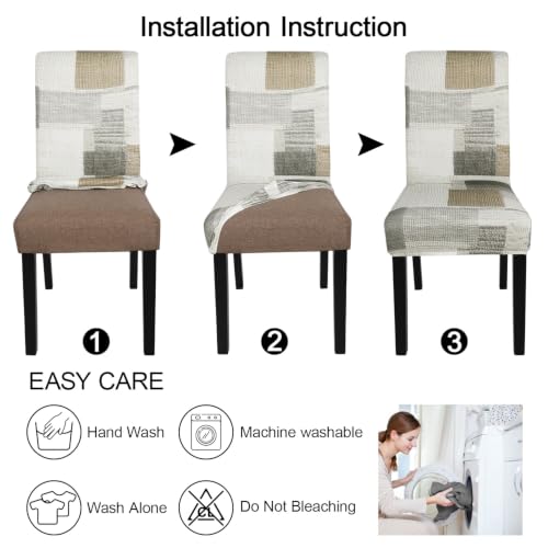 Pattern Chair Covers for Dining Room Set of 6
