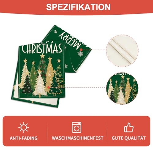 Green Xmas Trees Table Runner Home Party Decor 13x72 Inch