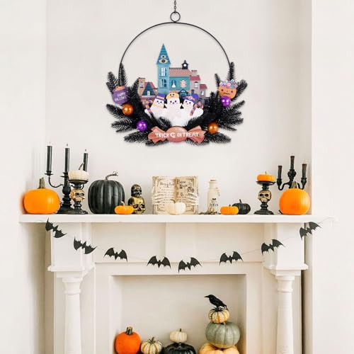 Lighted Halloween Wreaths for Front Door