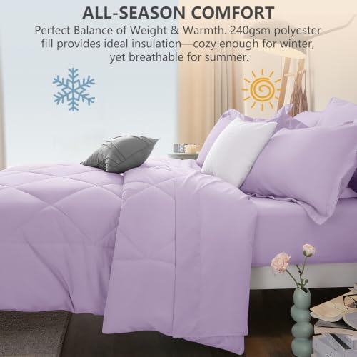 Twin XL Comforter Set 68"x88" Light Purple