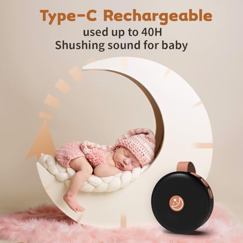 Portable Sound Machine Mini White Noise Machine Baby Shushing Brown Noise Machine with 30 Soothing Sounds for Kids Adults Dogs Auto