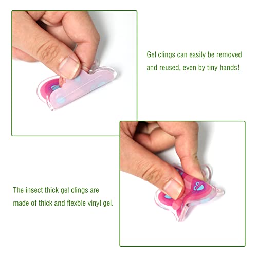 20 PCS Insect Thick Gel Clings Spring Summer Insect Window Gel Clings Decals Stickers for Kids Toddlers and Adults Home Airplane Classroom Nursery Winter Insects Animals Party Supplies Decorations (20 Count)