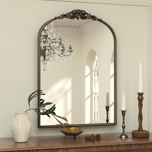 24x36 Bronze Vintage Arched Mirror for Wall