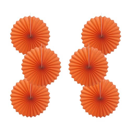 Orange Birthday Decorations DIY Orange Paper Fans Hanging Decoration 16in (30 Count)