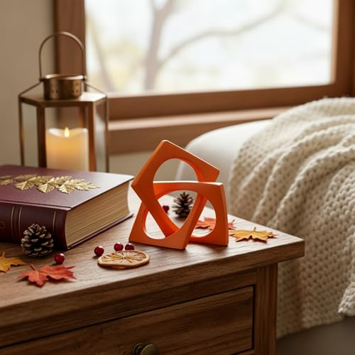 Orange Knot Statue for Coffee Table Centerpiece Decor