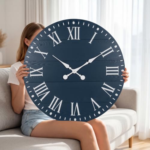 Large Wall Clock with Roman Numeral