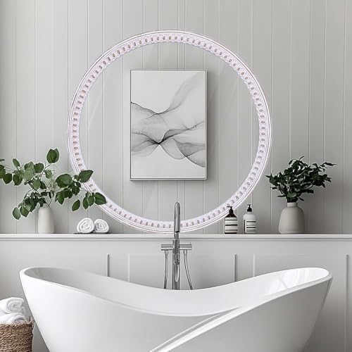 30 Inch Farmhouse Round Mirror for Wall Decor