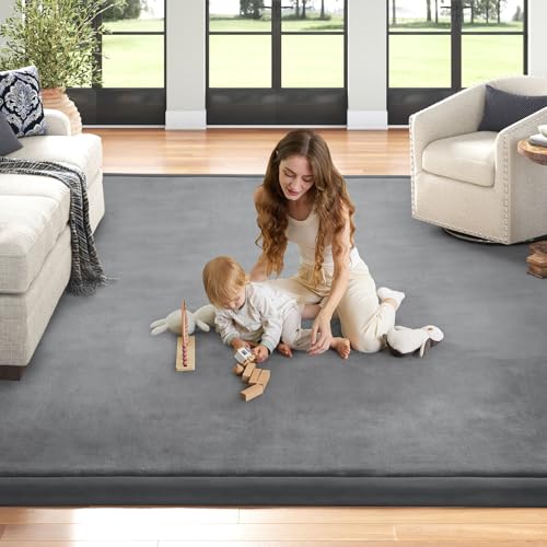 Baby Play Mat for Floor Nursery Rug Muscle Mat Area Rug Playroom Rug 79"x158" Playpen Mat Elastic Foam 1.3" Thick Crawling Mat for Babies