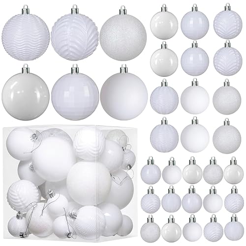 36 Piece White Christmas Ornaments and Balls