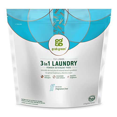 3-in-1 Laundry Detergent Pods, 132 Count, Fragrance Free