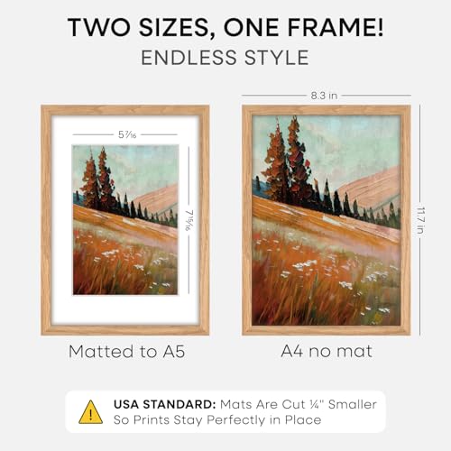 A4 Natural Oak Picture Frame