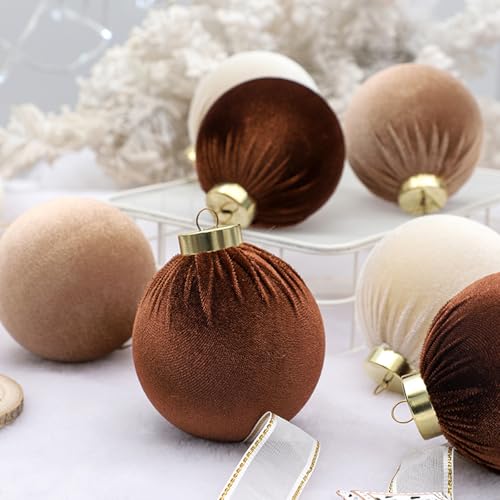 12Pcs Velvet Christmas Ornaments Balls (12 Count)