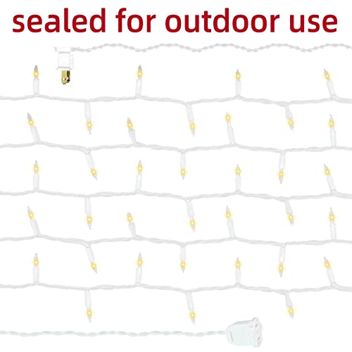 White Wire Clear 100 Incandescent Bulb Mini String Lights for Indoor Christmas Tree Garland Birthday Wedding Party Festival Decoration (100 Count)