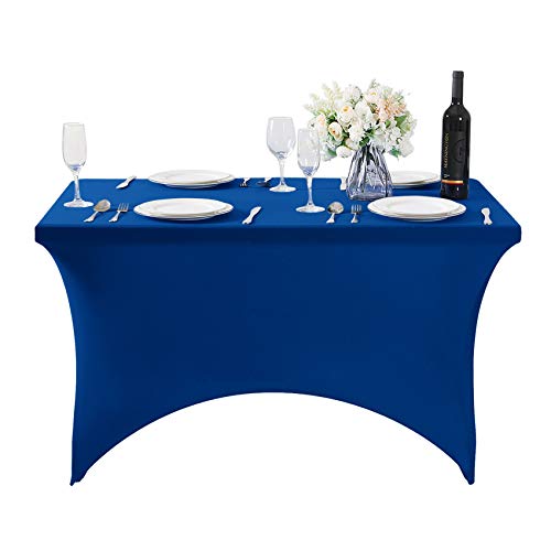 Spandex Table Cover for 4FT Table Universal Fitted Stretch Tablecloth for Party