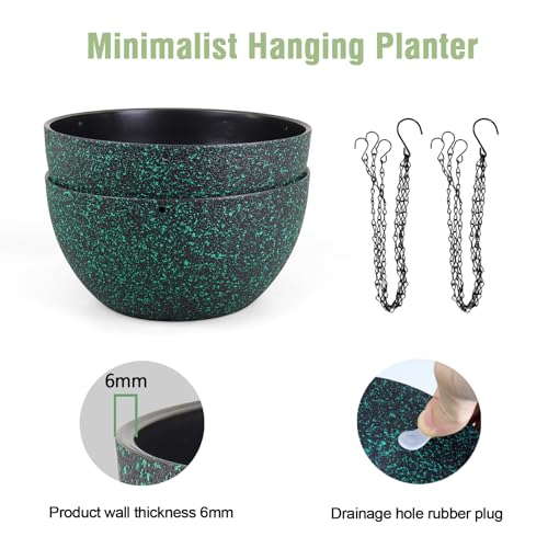 10 inch Hanging Planters for Indoor Outdoor Plants (2 Count)