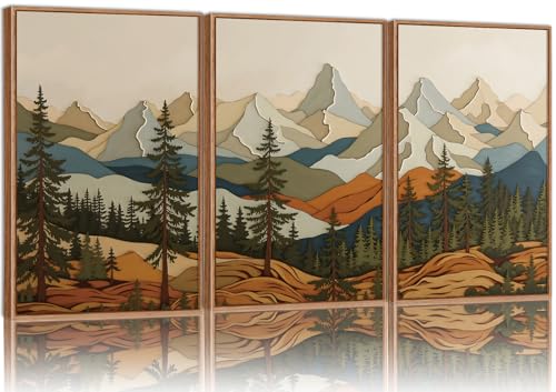 Vintage Mountains Framed Canvas Wall Art (3 Count)