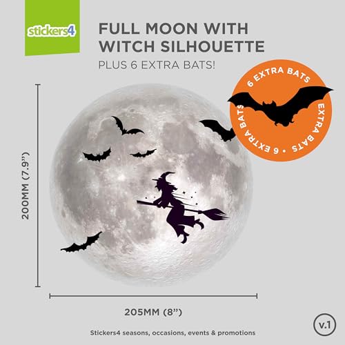 8" x 8" Halloween Full Moon Window Cling (7 Count)