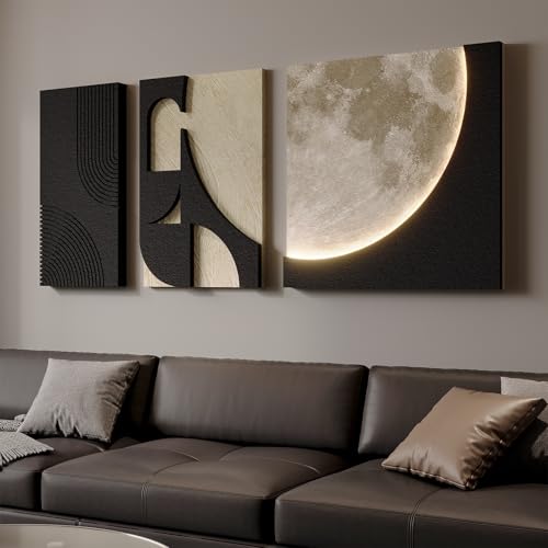 3D LED Wall Art with Moon Design