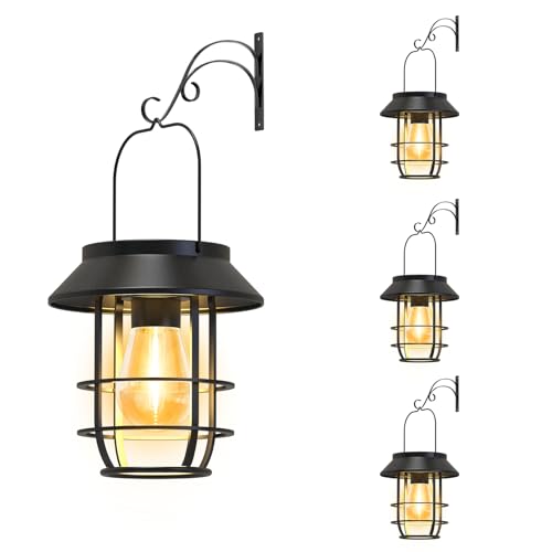 4 Pack Solar Lanterns Outdoor Waterproof (4 Count)