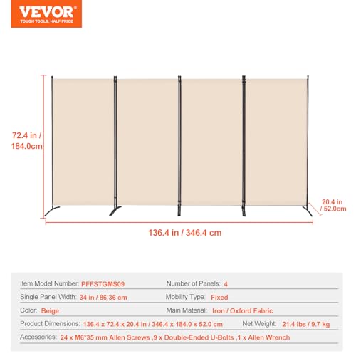 Room Divider 4 Panel Room Divider