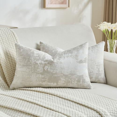 Pack of 2 Faux Cashmere Throw Pillow Covers 12x20 Inch (2 Count)