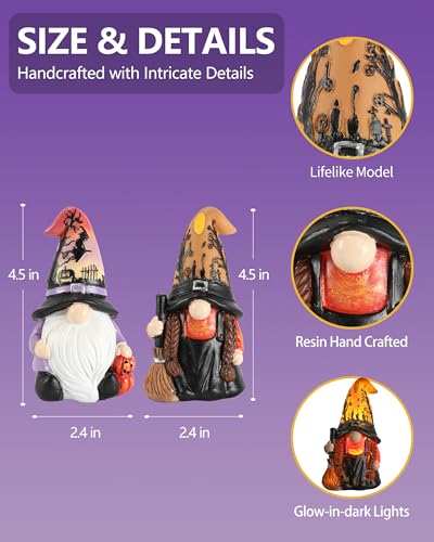 Halloween Gnomes and Witch Figurines (2 Count)