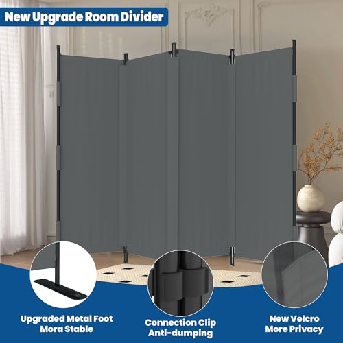 Room Divider 4 Panel Upgraded 88” Folding Screen Highly Secretive