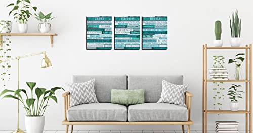 Motivational Quotes Teal Wall (3 Count)
